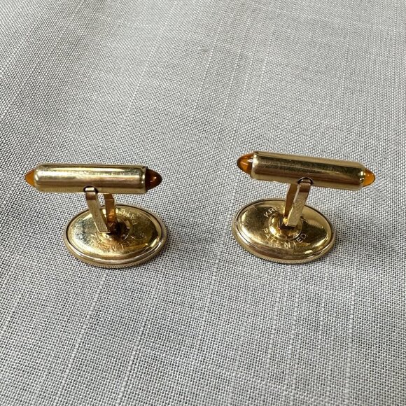 Vintage Krementz Gold Plated "C" Monogrammed Cuff Links in Box - Picture 4 of 12